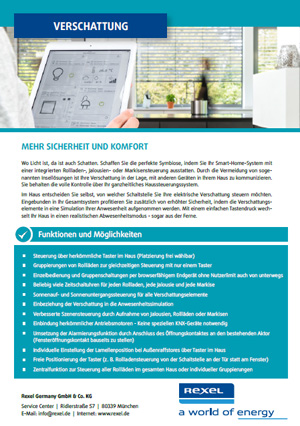 plug&play KNX - Infomaterial - Factsheet Verschattung